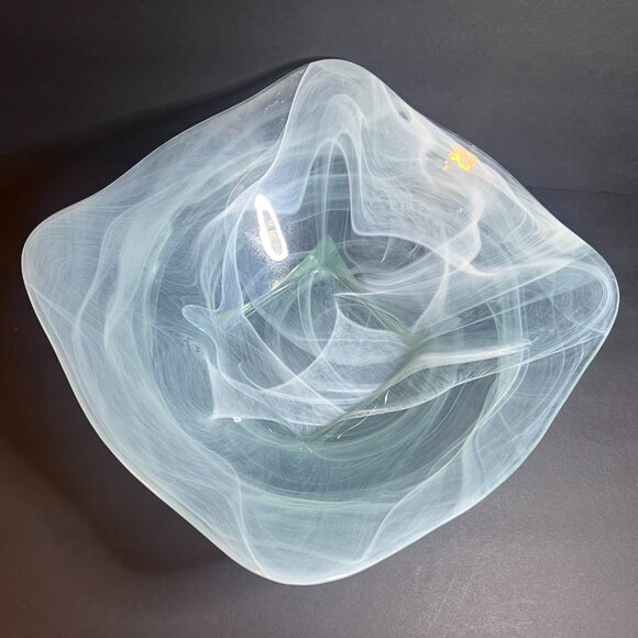 Vidrios San Miguel Handmade in Spain Large Swirl Recycled Glass Centerpiece Bowl - Picture 6 of 7